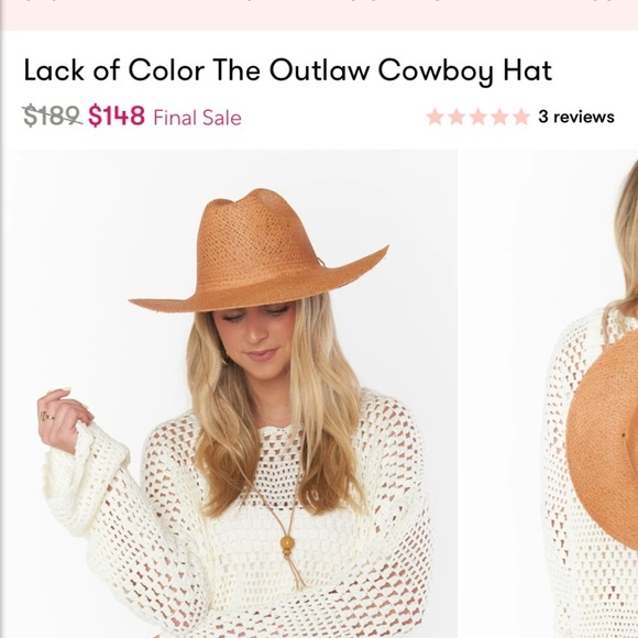 Free people lack of color the outlaw hat new without tags size medium - Picture 8 of 12